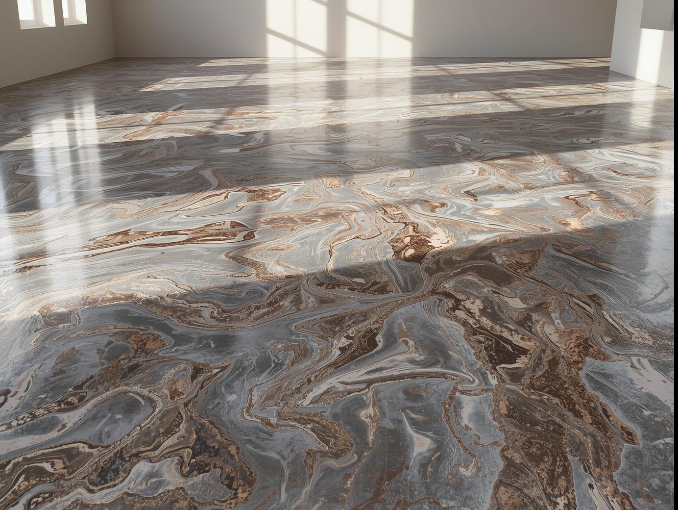 show me metallic epoxy luxury flooring
